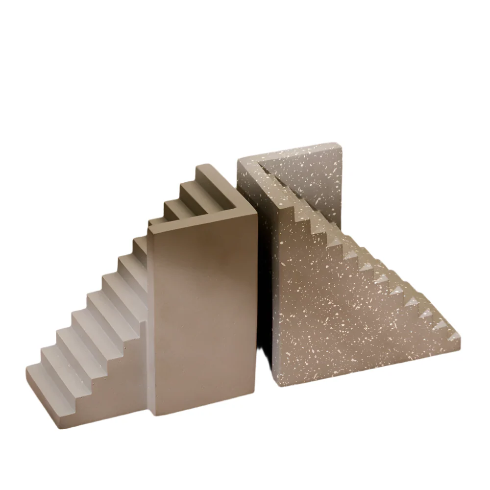 Stairway Bookends, Set of 2 - Grey - Image 3