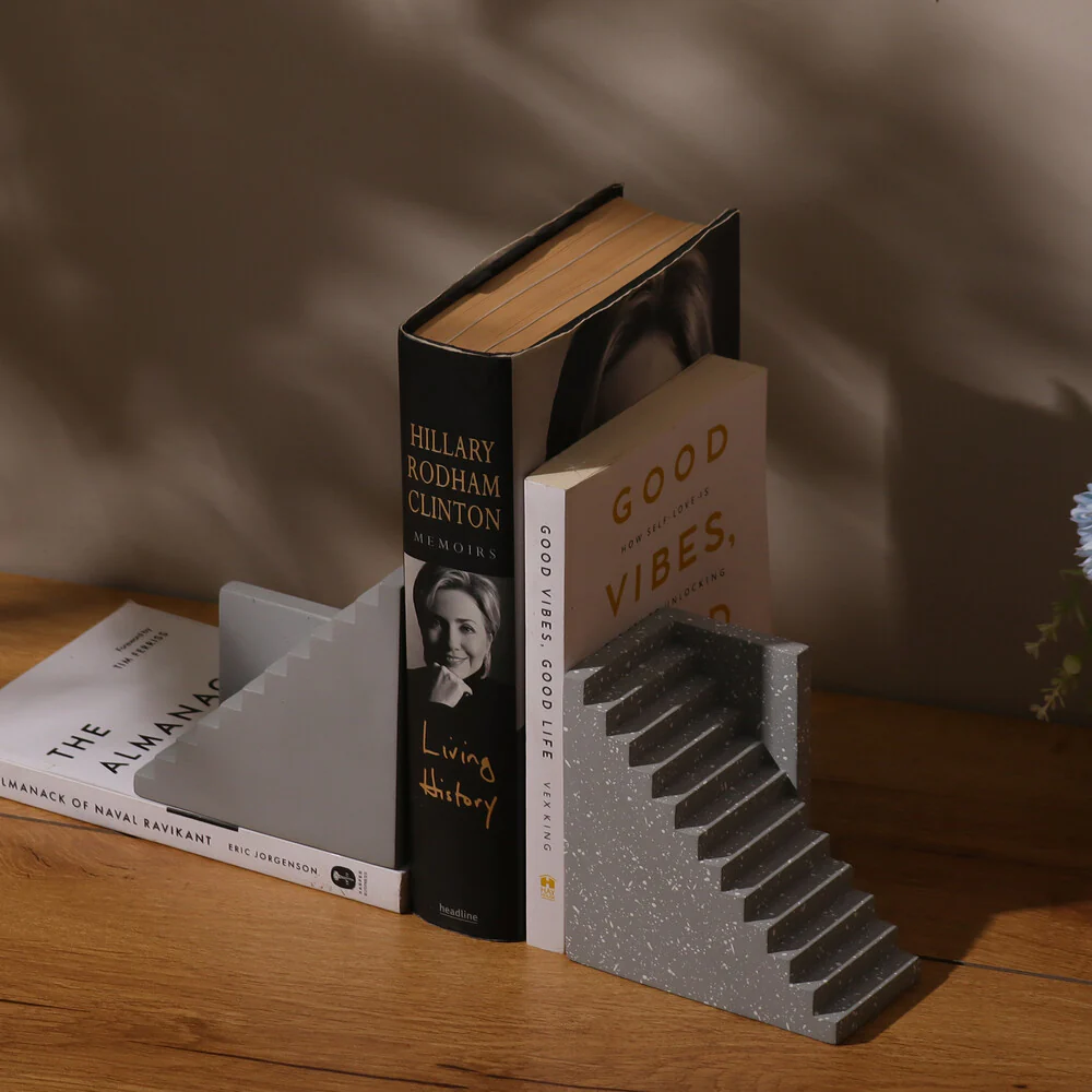 Stairway Bookends, Set of 2 - Grey - Image 5