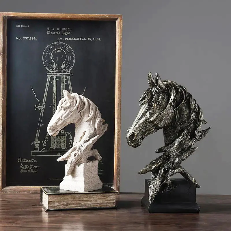 Stallion Head Sculpture Medium - Sandstone - Image 6