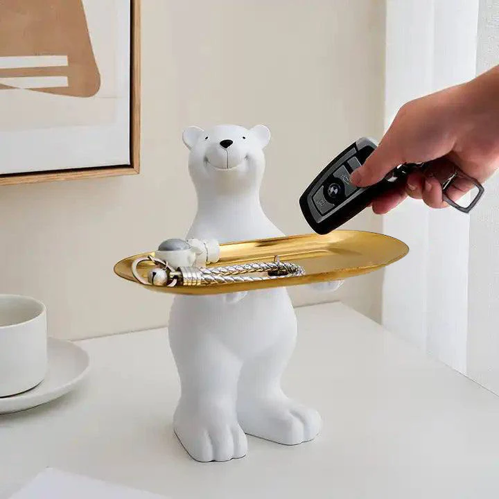 Standing Bear Sculpture with Trinket Tray - Image 4