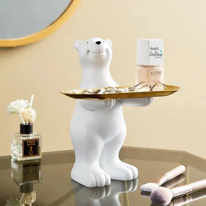 Standing Bear Sculpture with Trinket Tray - Image 5