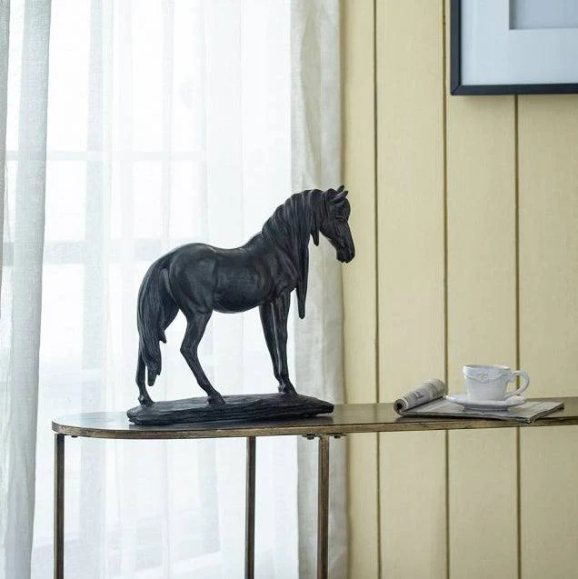 Standing Horse Decorative Sculpture Large - Black - Image 6