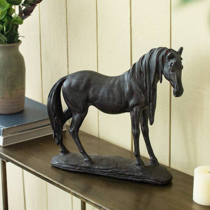 Standing Horse Decorative Sculpture Large - Black - Image 9