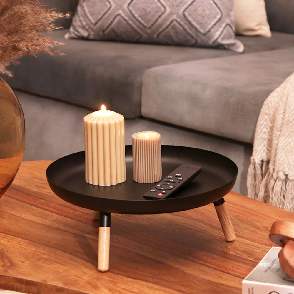 Stark Elevated Serving Plate - Black Natural - Image 2