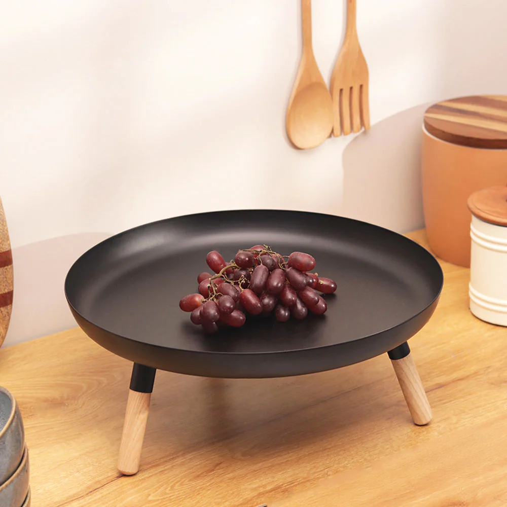 Stark Elevated Serving Plate - Black Natural - Image 6