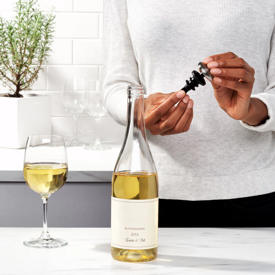 Steel Spillproof Wine Stoppers, Set of 2 - Black - Image 6