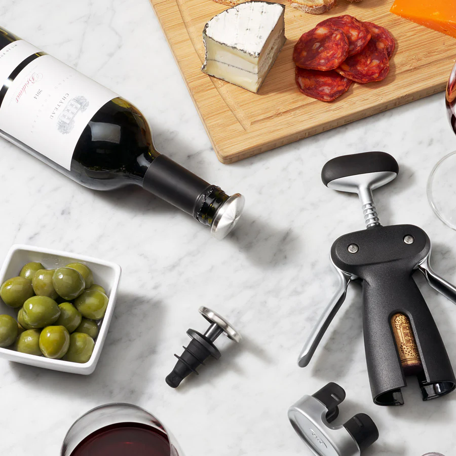 Steel Spillproof Wine Stoppers, Set of 2 - Black - Image 9