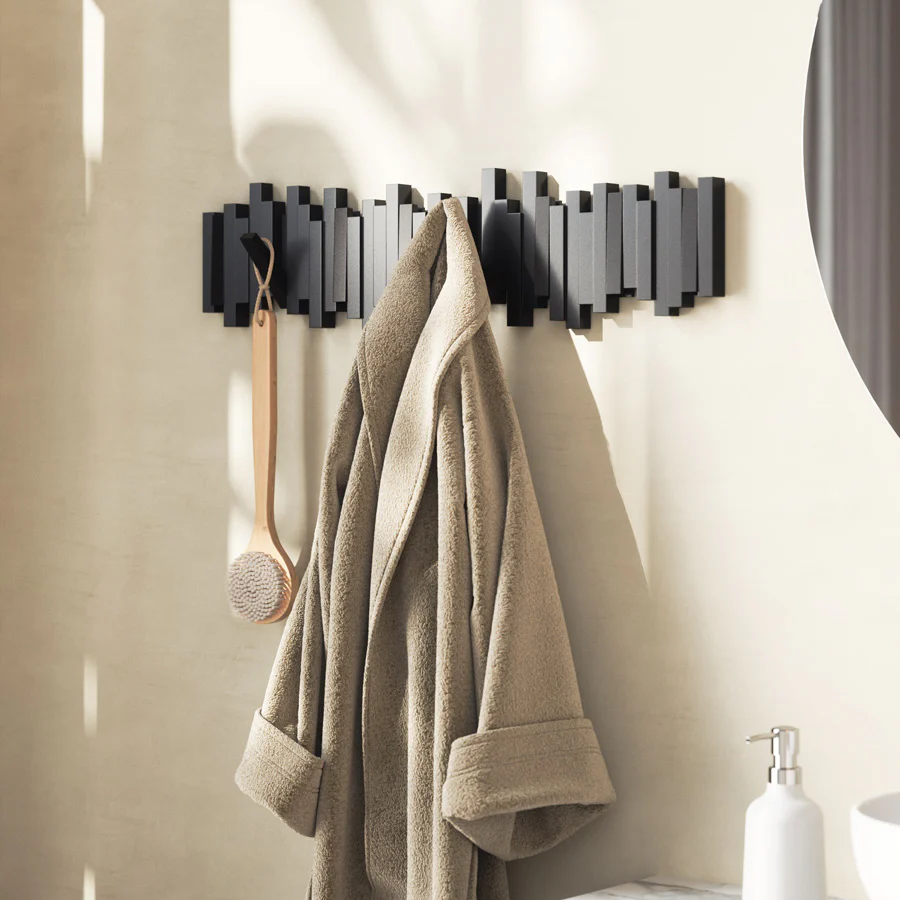 Sticks 8 Flip-Down Hooks - Black