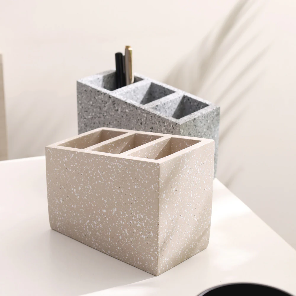 Stora Concrete Cutlery Organiser - Speckled Taupe - Image 5