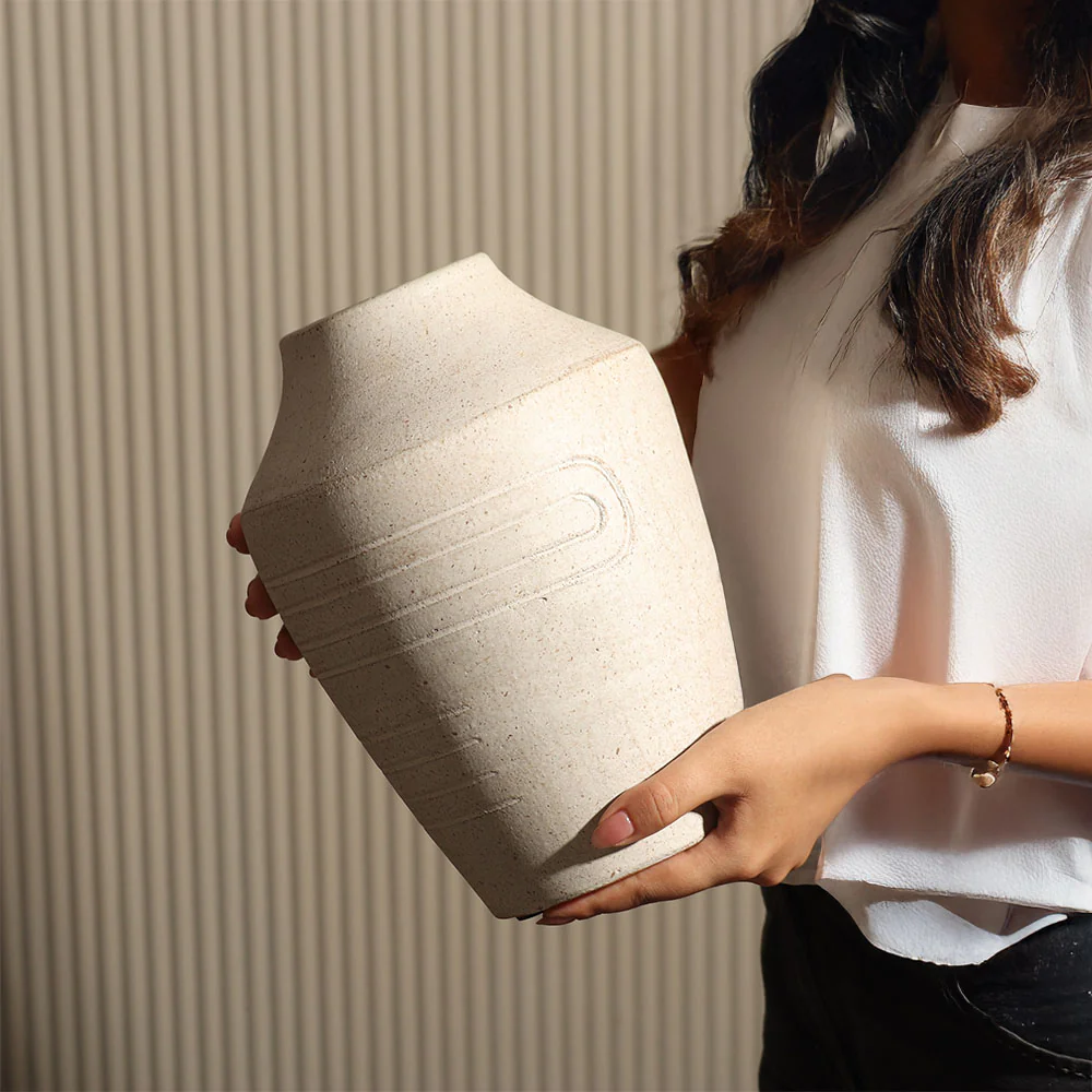 Storme Terracotta Vase Medium - Speckled Grey - Image 2