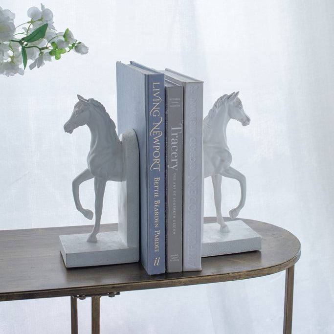 Striding Horses Bookends, Set of 2 - White - Image 5