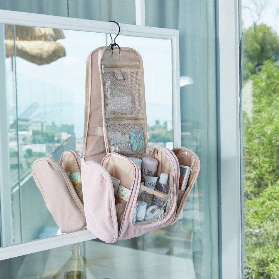 Stripe Hanging Toiletry Bag Medium - Pink - Image 11