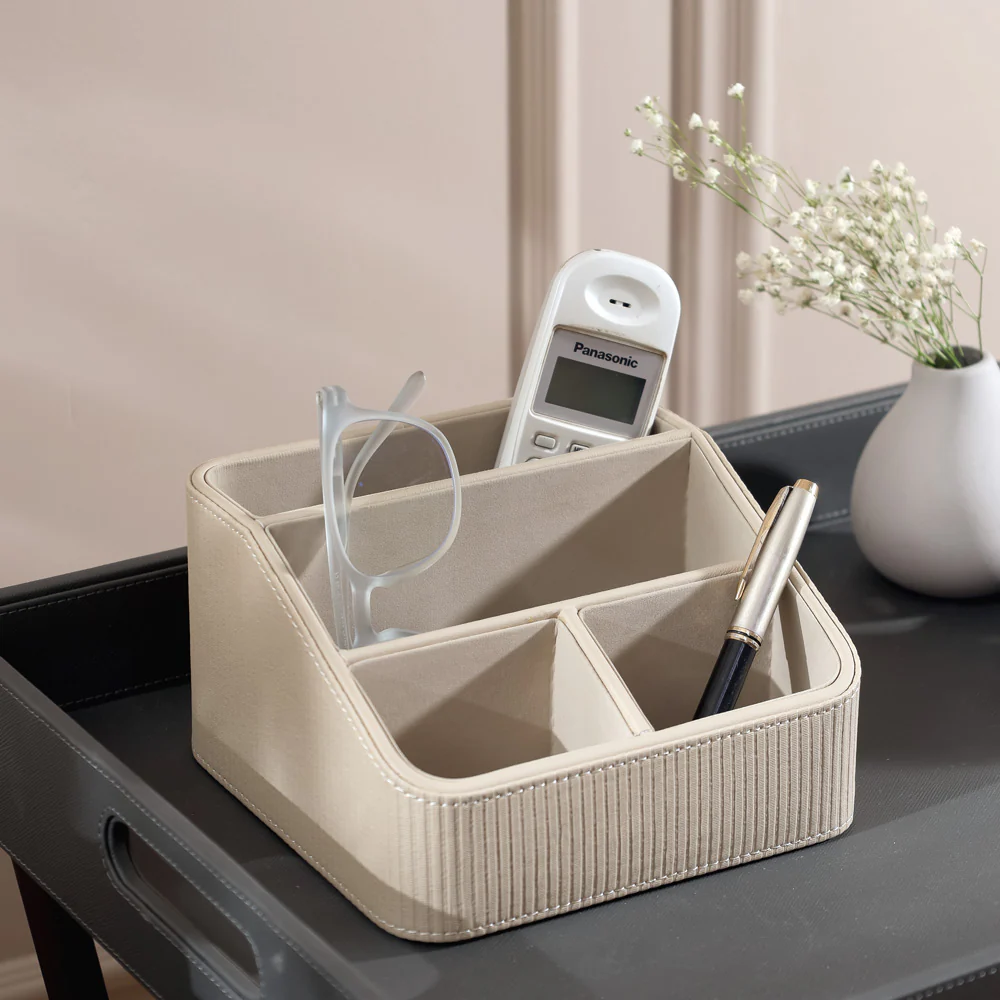 Stripes Multi-compartment Organiser - Taupe - Image 2