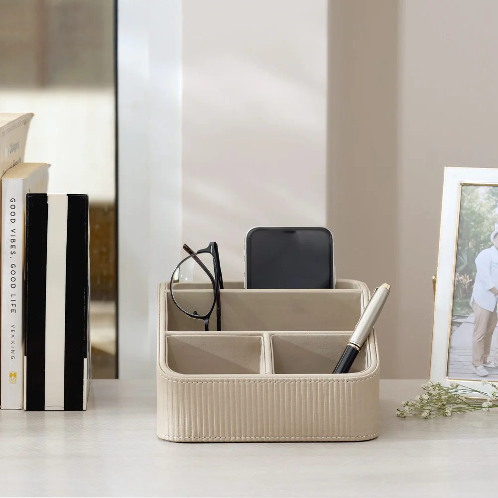 Stripes Multi-compartment Organiser - Taupe - Image 4