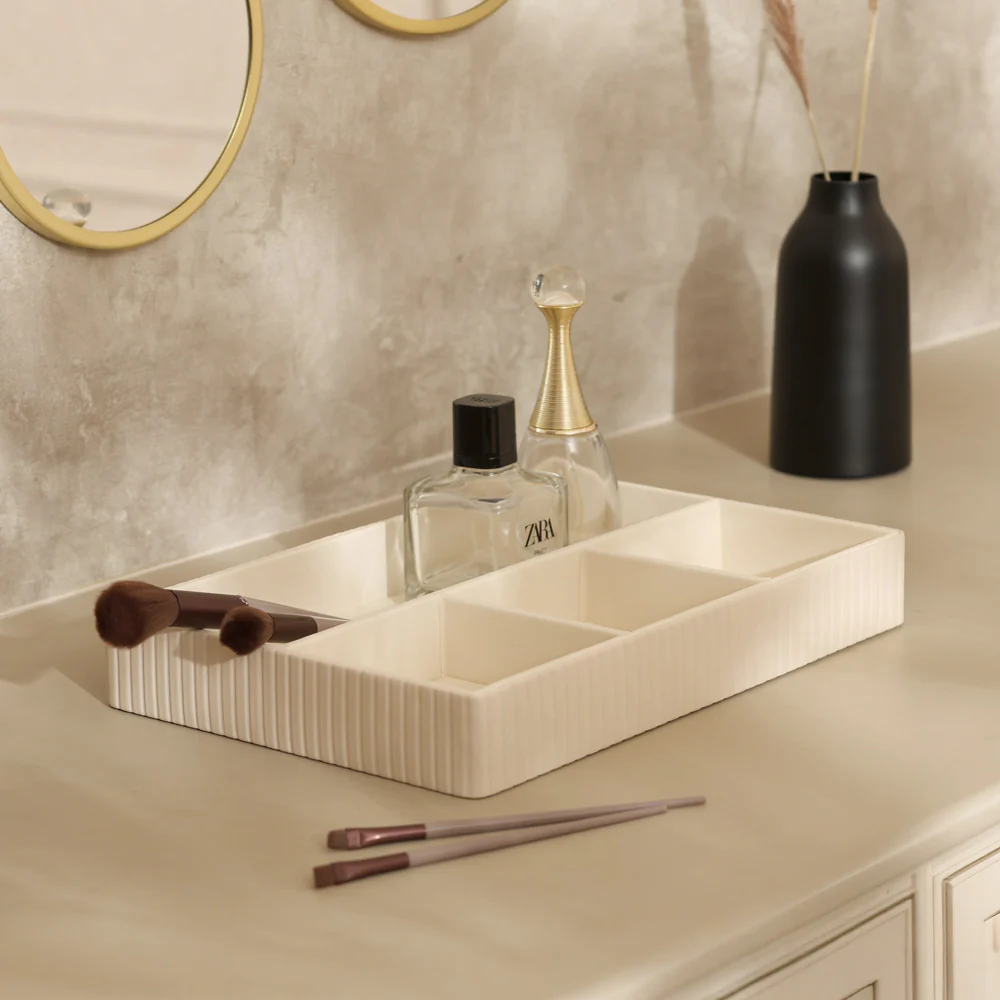 Stripes Organiser Tray Medium - Ivory - Image 3