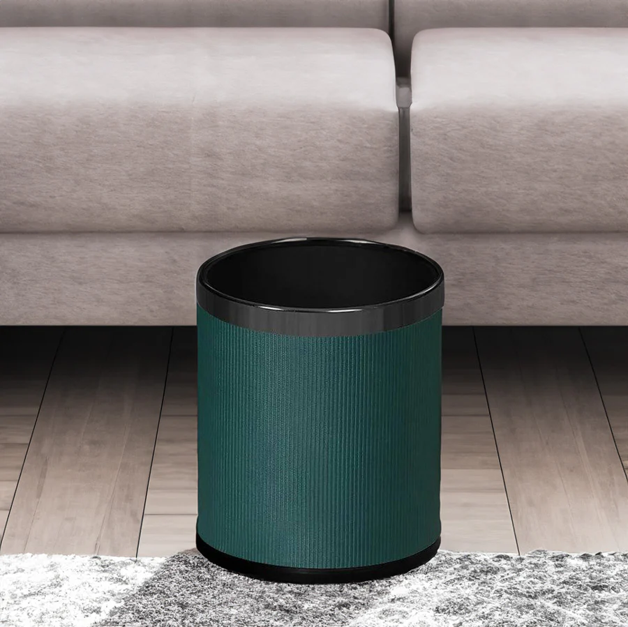 Stripes Waste Bin - Teal & Dark Steel - Image 11