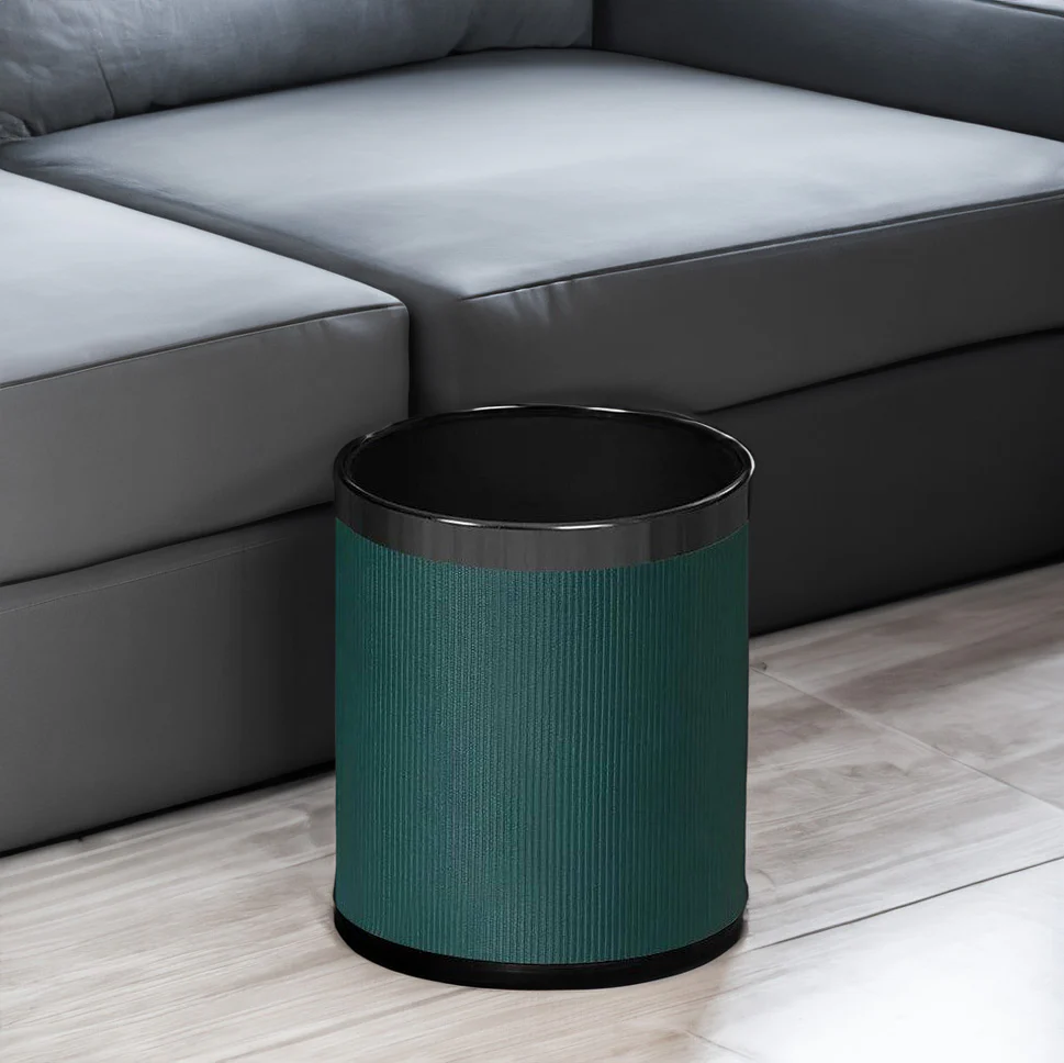 Stripes Waste Bin - Teal & Dark Steel - Image 5