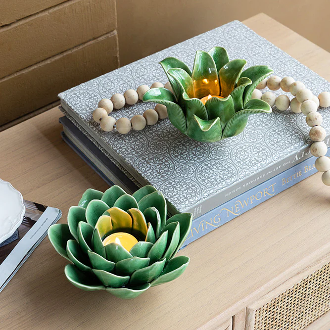 Succulent Tealight Holder Large - Green - Image 7