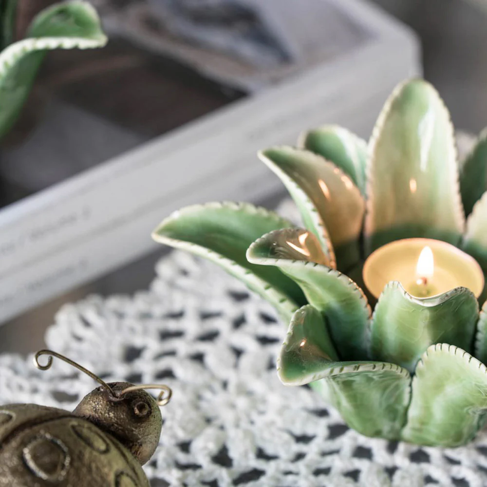Succulent Tealight Holder Large - Green - Image 9