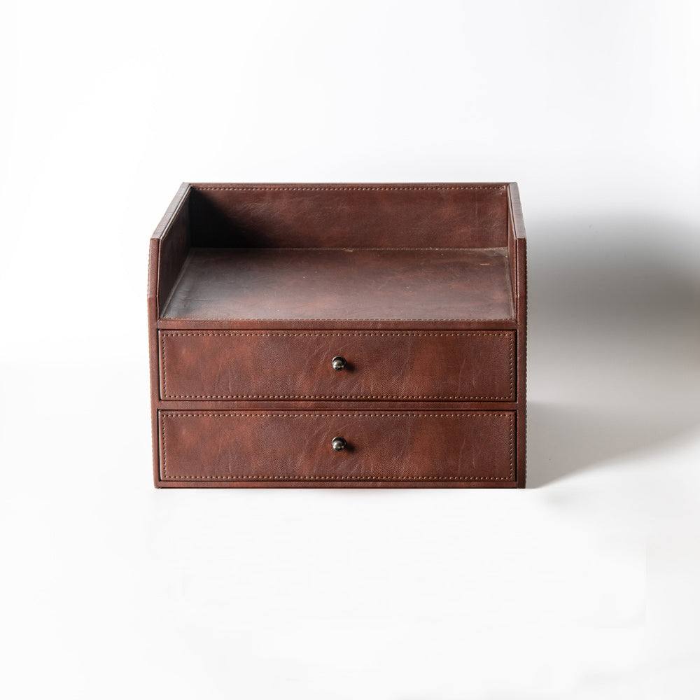 Savoy Organiser with Drawers - Brown - Image 3