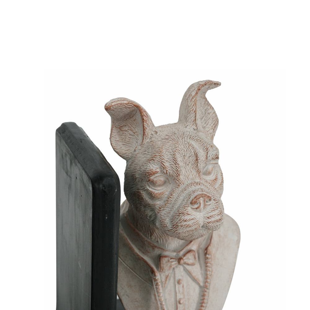 Suited Bulldogs Bookends, Set of 2 - Vintage White - Image 7