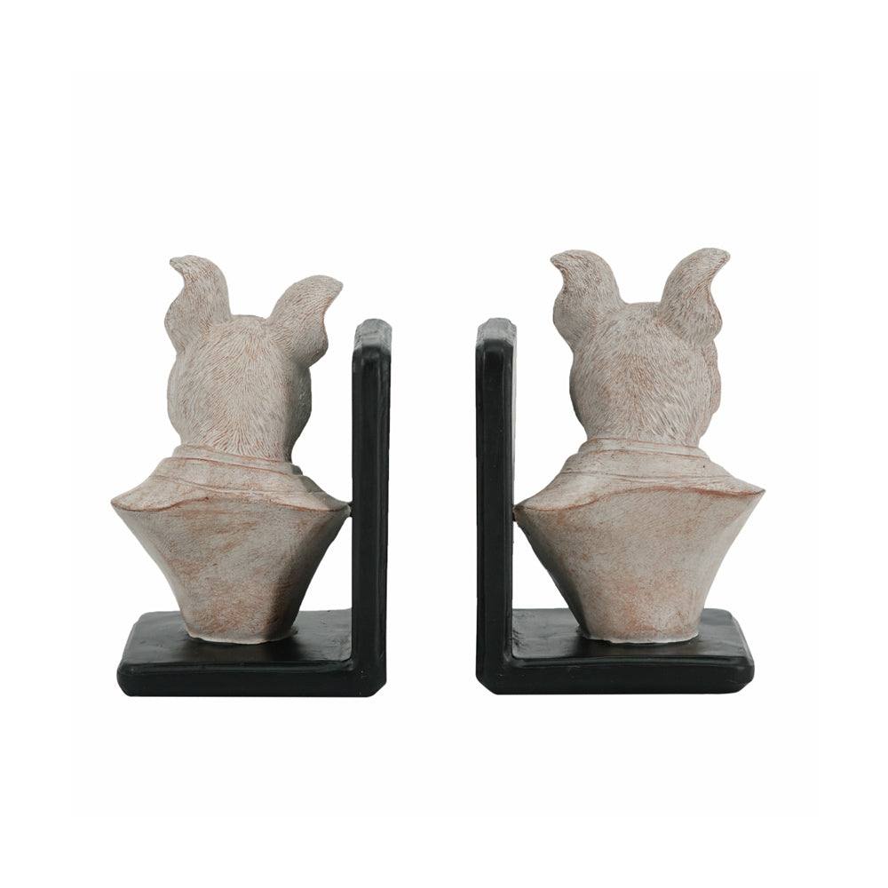 Suited Bulldogs Bookends, Set of 2 - Vintage White - Image 9
