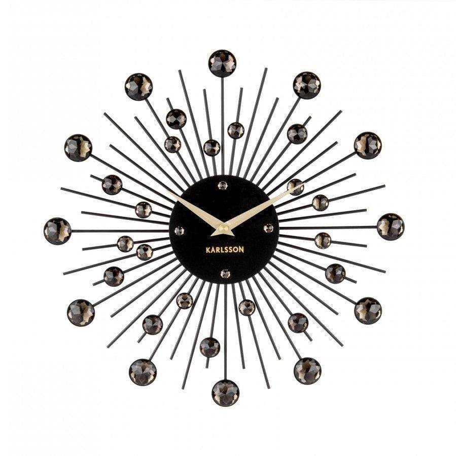 Sunburst Wall Clock 30cm - Black - Image 3