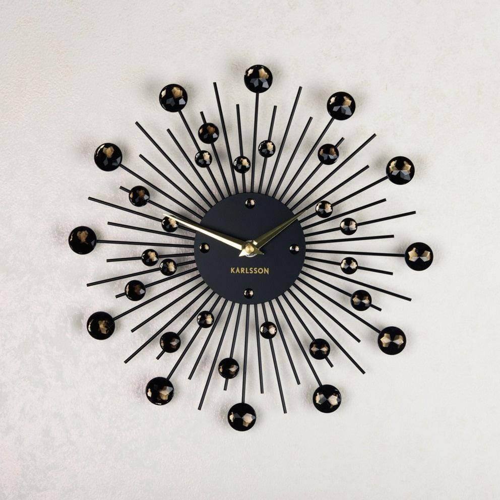 Sunburst Wall Clock 30cm - Black - Image 6