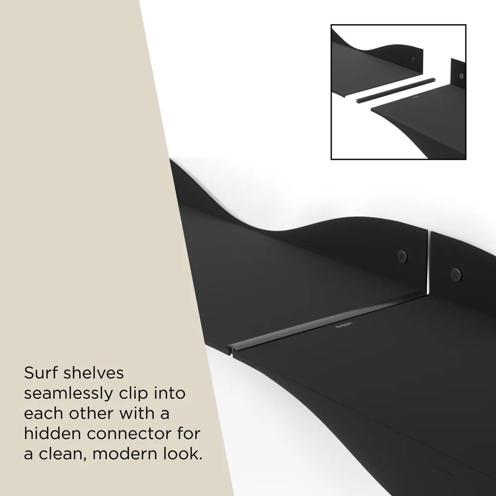 Surf Wall Shelves, Set of 2 - Black - Image 10