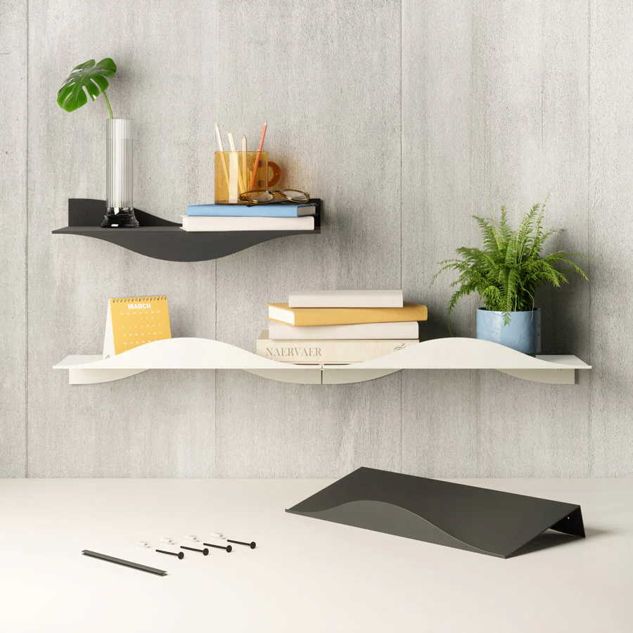 Surf Wall Shelves, Set of 2 - Black - Image 11