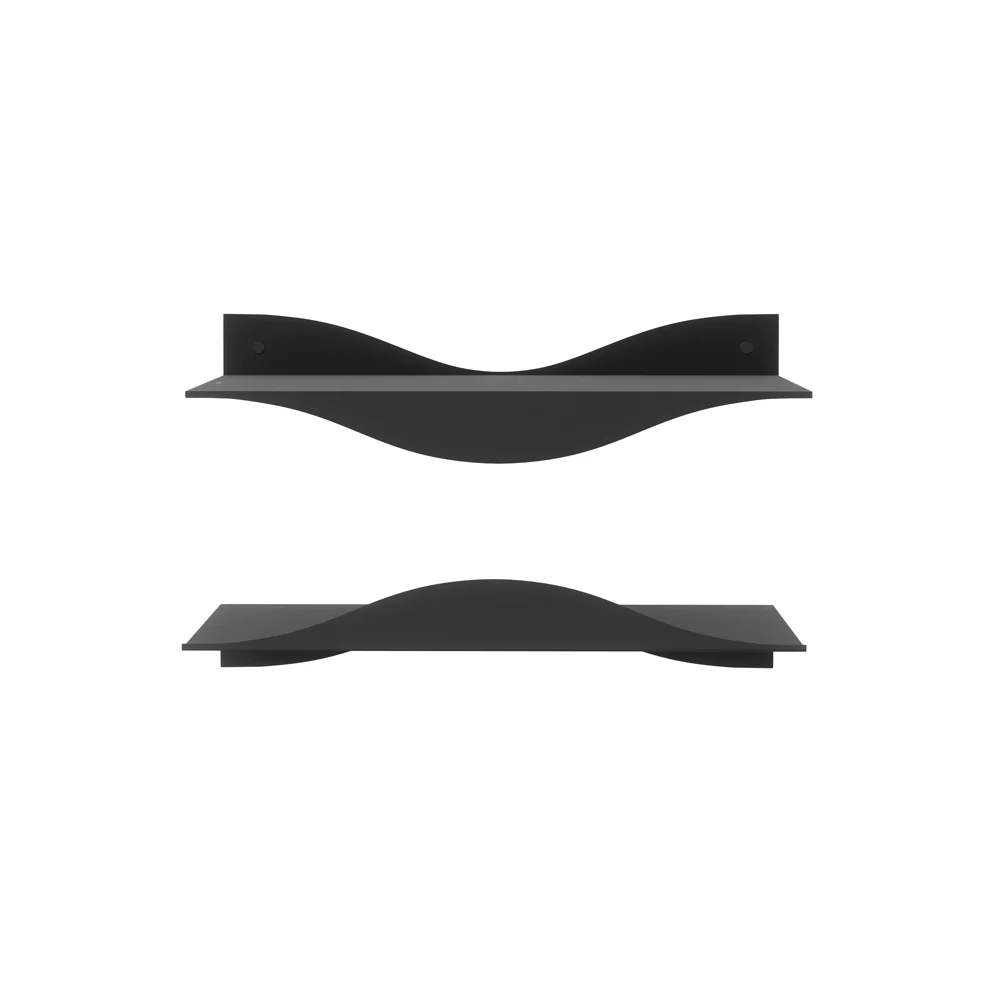Surf Wall Shelves, Set of 2 - Black - Image 2