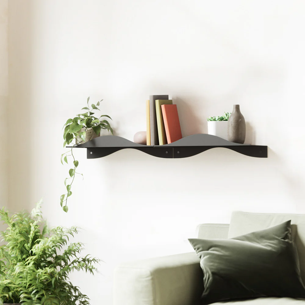 Surf Wall Shelves, Set of 2 - Black - Image 3