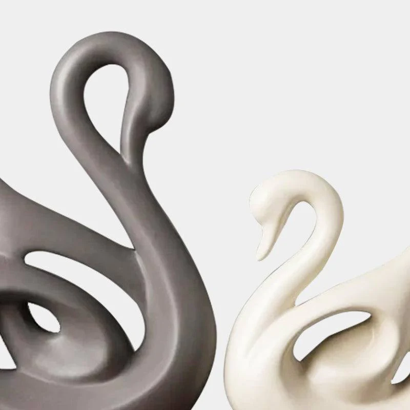 Swan Decorative Accents, Set of 2 - Grey & Beige - Image 6