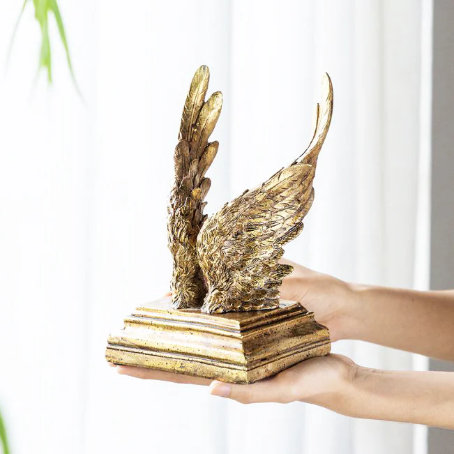 Swan Wings Antique Bookends, Set of 2 - Bronze - Image 5