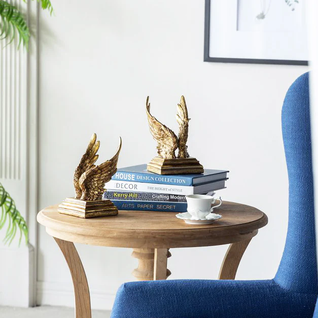 Swan Wings Antique Bookends, Set of 2 - Bronze - Image 7