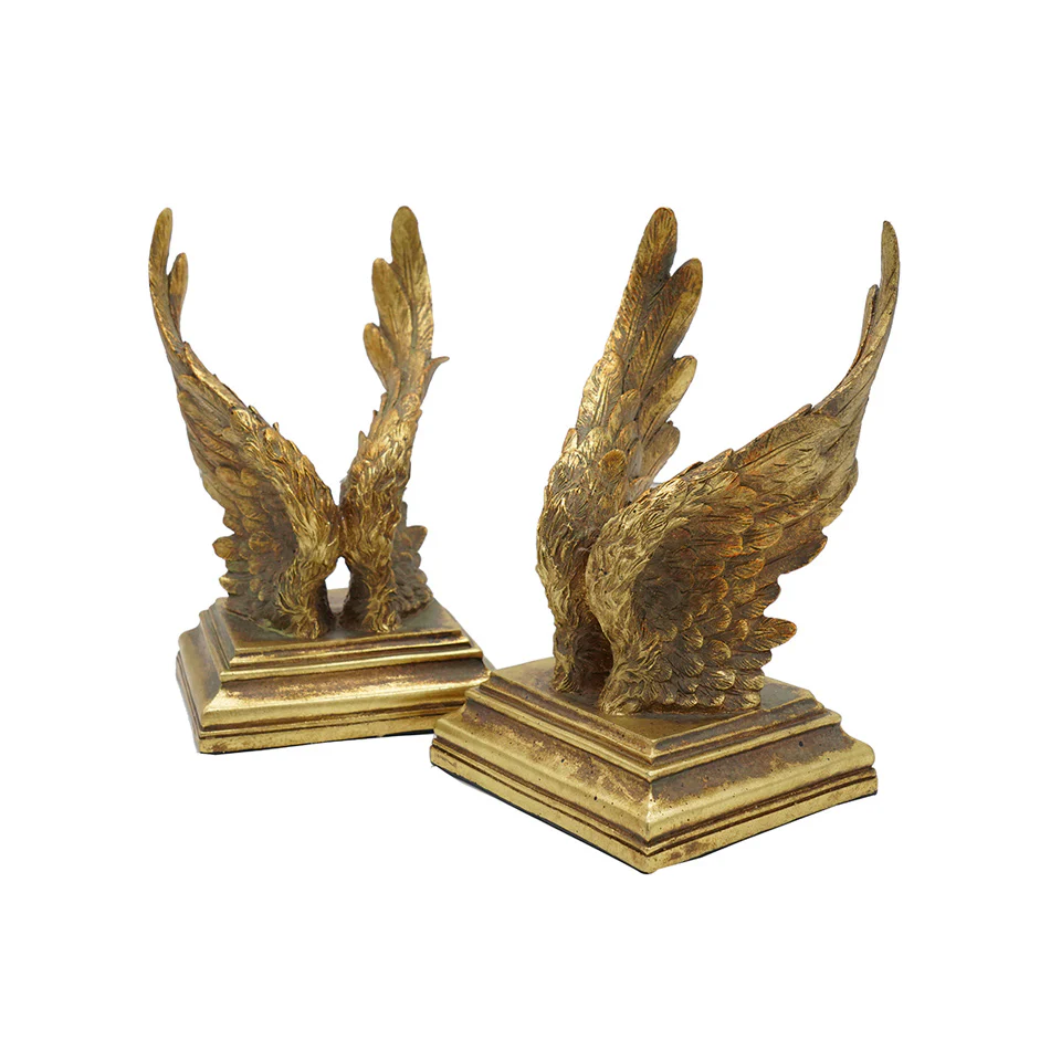 Swan Wings Antique Bookends, Set of 2 - Bronze - Image 8