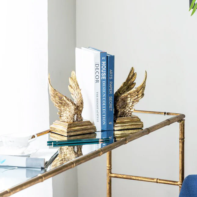 Swan Wings Antique Bookends, Set of 2 - Bronze - Image 9