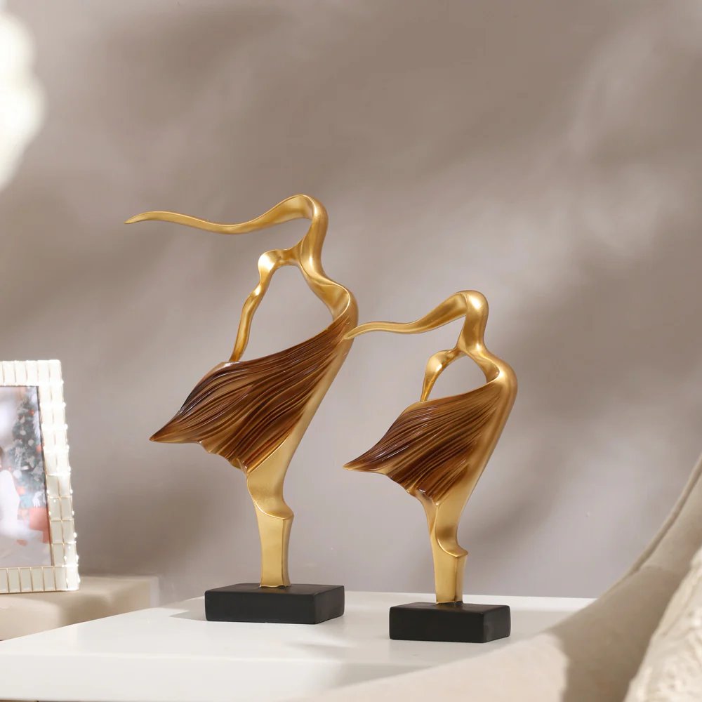 Sway Decorative Sculptures, Set of 2 - Gold - Image 3