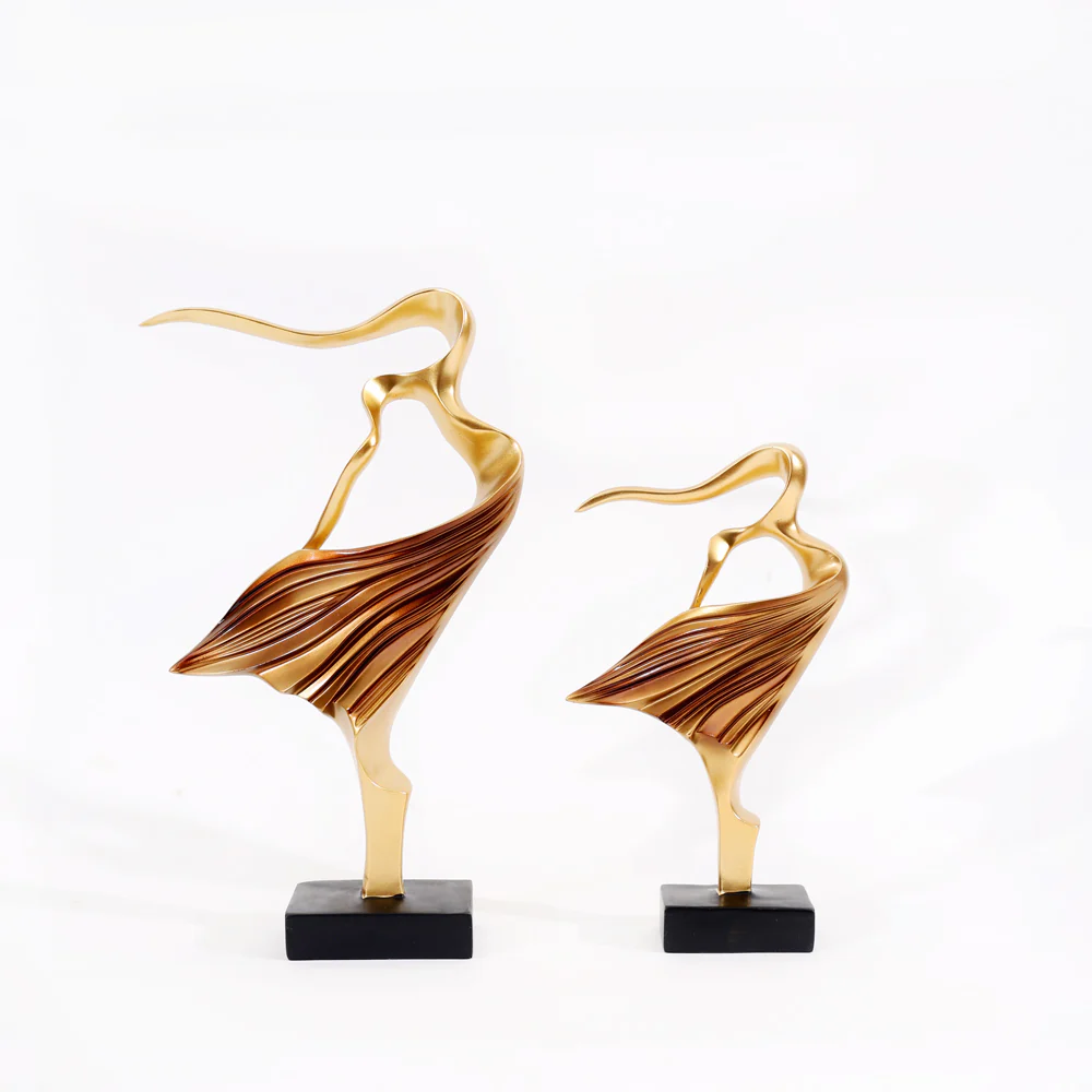 Sway Decorative Sculptures, Set of 2 - Gold - Image 4