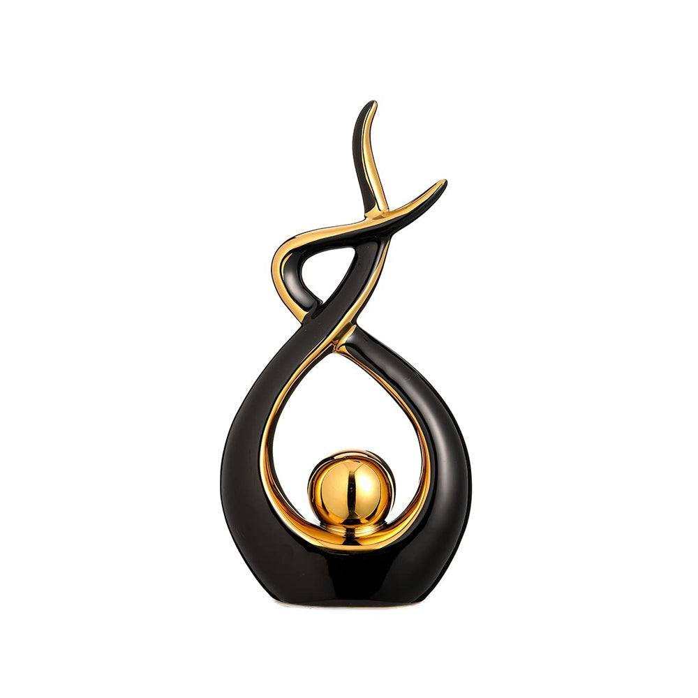 Swirl Ceramic Sculpture - Black Gold - Image 3