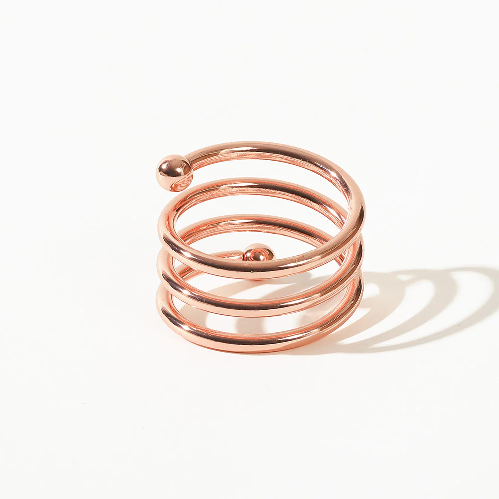 Swirl Metal Napkin Rings, Set of 6 - Copper - Image 3