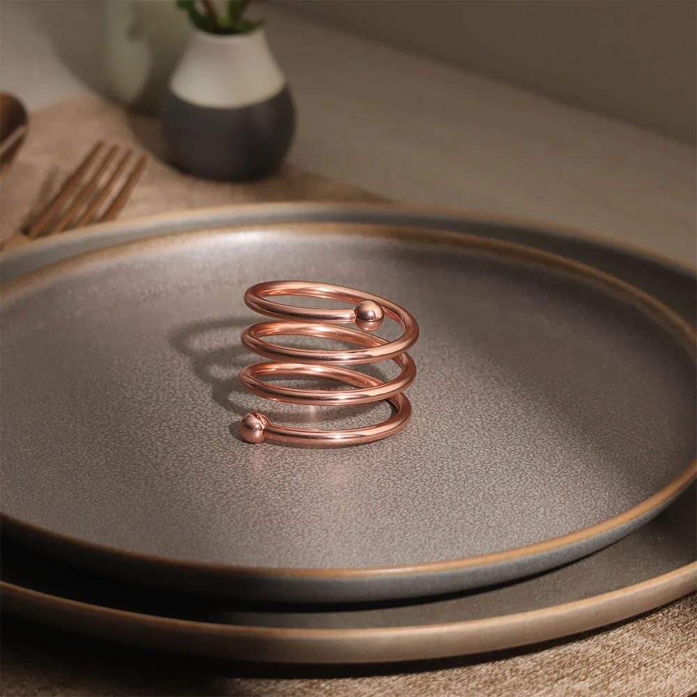 Swirl Metal Napkin Rings, Set of 6 - Copper - Image 5
