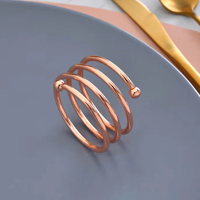 Swirl Metal Napkin Rings, Set of 6 - Copper - Image 8