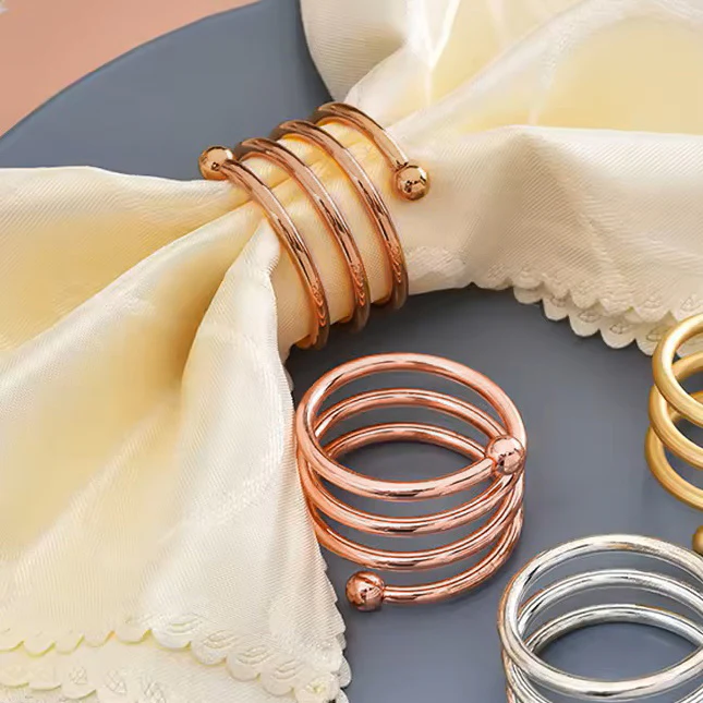 Swirl Metal Napkin Rings, Set of 6 - Copper - Image 9