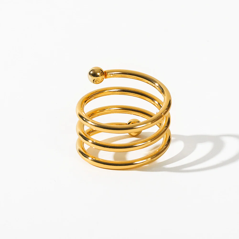 Swirl Metal Napkin Rings, Set of 6 - Gold - Image 9