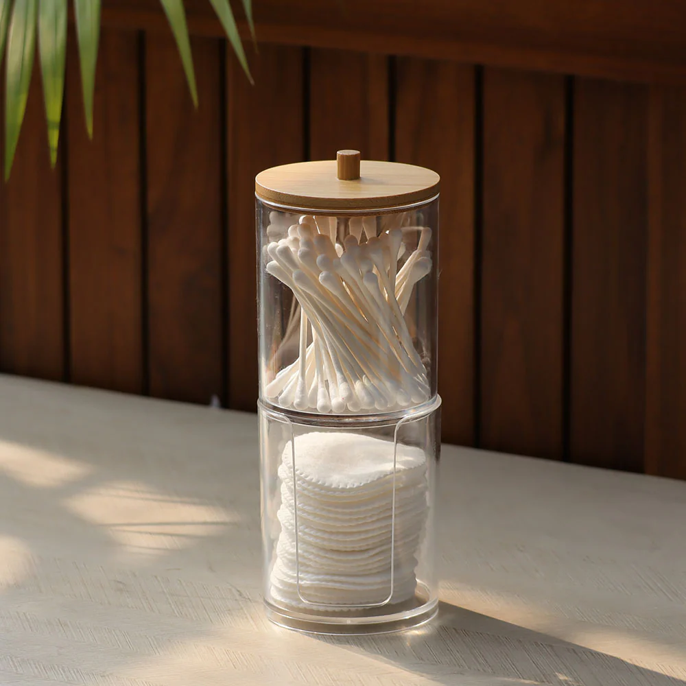 Tabz Duo Round Storage Jar with Bamboo Lid - Small - Image 6