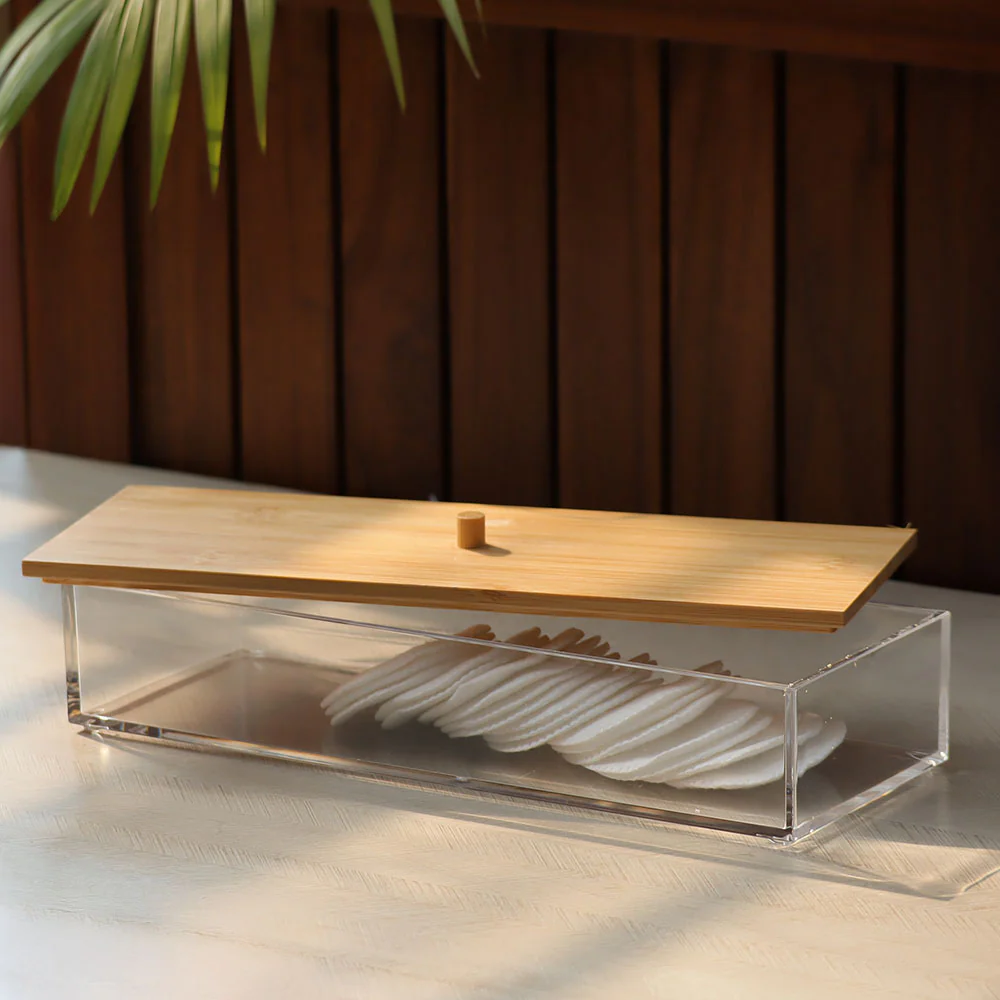Tabz Rectangle Storage Jar with Bamboo Lid - Long