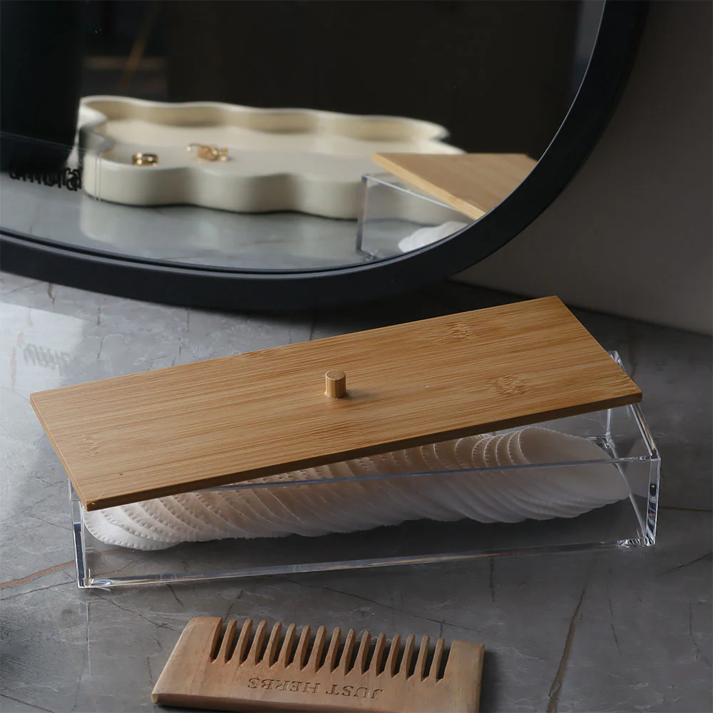 Tabz Rectangle Storage Jar with Bamboo Lid - Long - Image 3