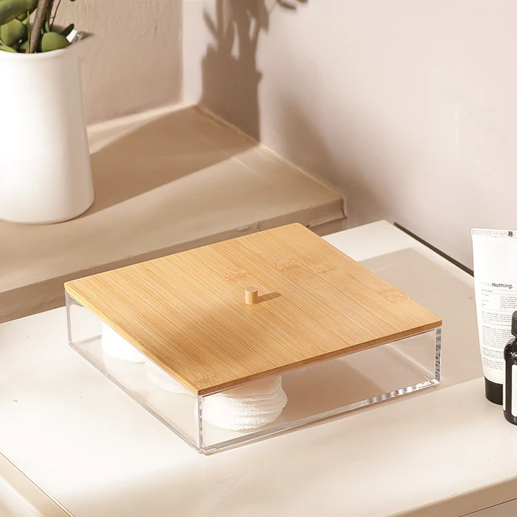 Tabz Square Storage Jar With Bamboo Lid - Large