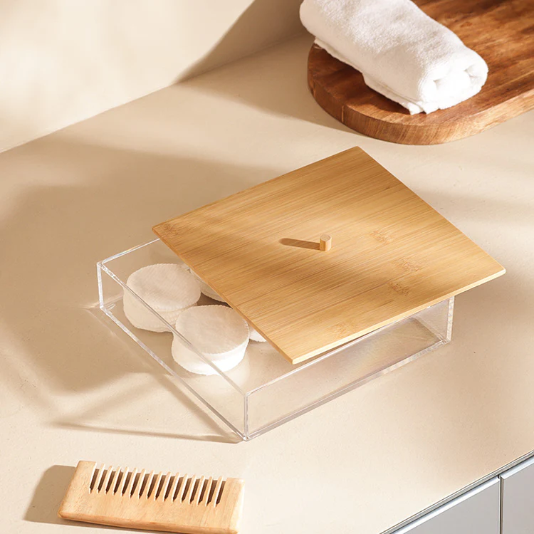 Tabz Square Storage Jar With Bamboo Lid - Large - Image 2